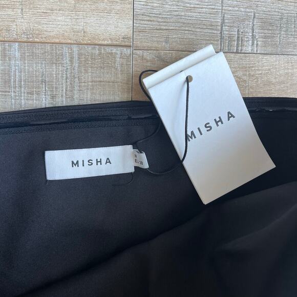 Misha Mercedes Flower Mini Black Dress M - Picture 3 of 7